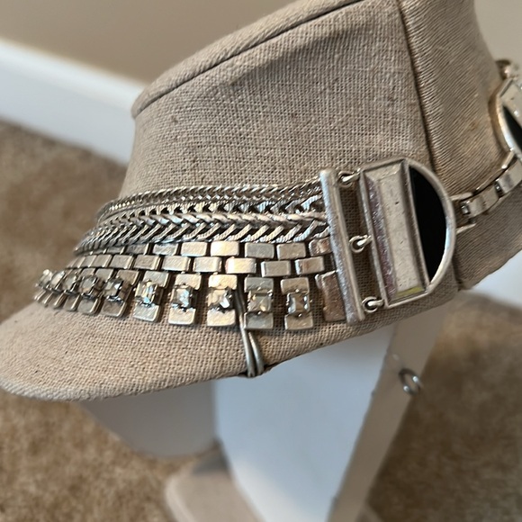 Stella & Dot Electra statement necklace silver black gray stones rhinestones - Picture 5 of 8